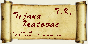 Tijana Kratovac vizit kartica